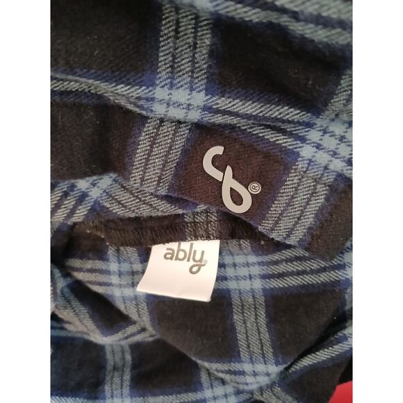 Ably Filium Activated Plaid Flannel Long Sleeve Button up Shirt Blue Black XL - Picture 9 of 11